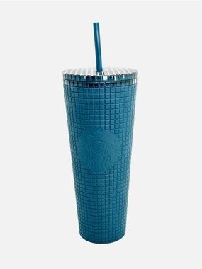 Starbucks Teal Textured Stud Cup with Straw